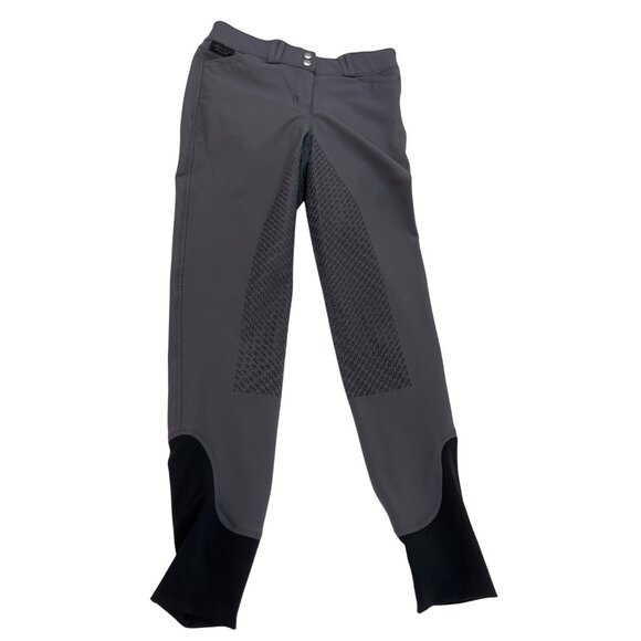 Dover Saddlery Womens Grey Full Seat Riding Breeches Size 28 88f - Picture 1 of 10
